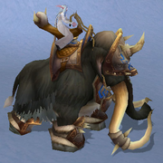 Black War Mammoth, Snow Background, NE Female Rider