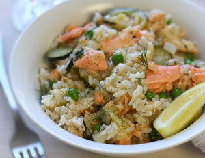 Salmon risotto