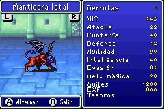 Estadisticas Manticora Letal