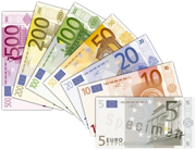 Euro banknotes