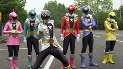 Gokaiger(red, blue, yellow, pink. green, and silver)