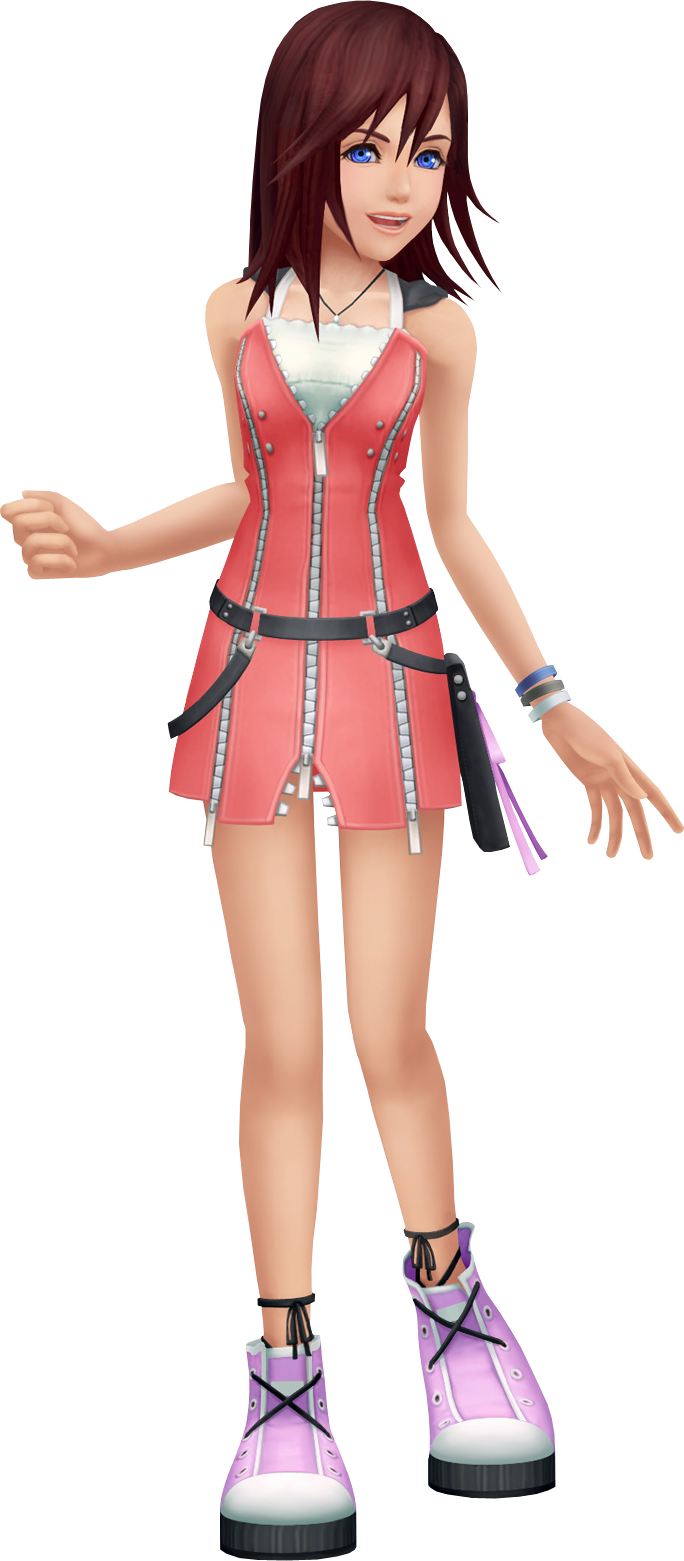 Kairi is caring, kindhearted and brave. She is determined and courageous when someone she cares about is in danger, as she always puts herself in harm's way to help Sora when he's in trouble despite the dangers. Kairi's heart is said to be filled only with pure light and goodness, despite darkness and evil residing in almost every heart. Kairi's good heart filled with pure light helped lead Sora back to his true form when he was consumed by the Heartless, and led Sora and Riku back to Destiny Islands when they were trapped in the Realm of Darkness after their battle with Xemnas.