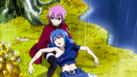 Meredy helping an unconscious Juvia