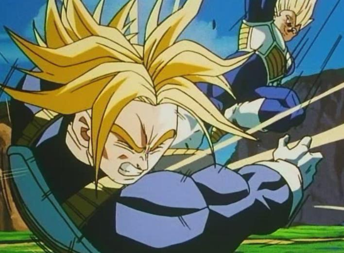 trunks blasts vegeta