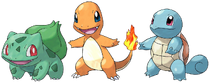 Pokémon iniciales de Kanto