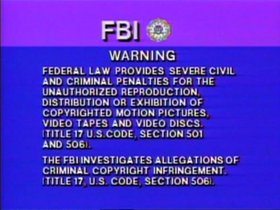 FBI WARNING fbi warning: