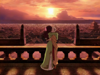Aang and Katara's finale kiss