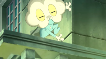 EP805 Froakie observando a Ash