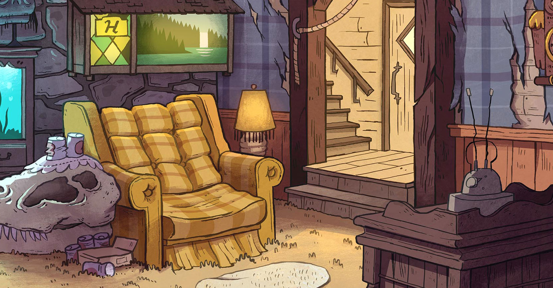 Image Mystery shack living room bg.JPG Gravity Falls Wiki