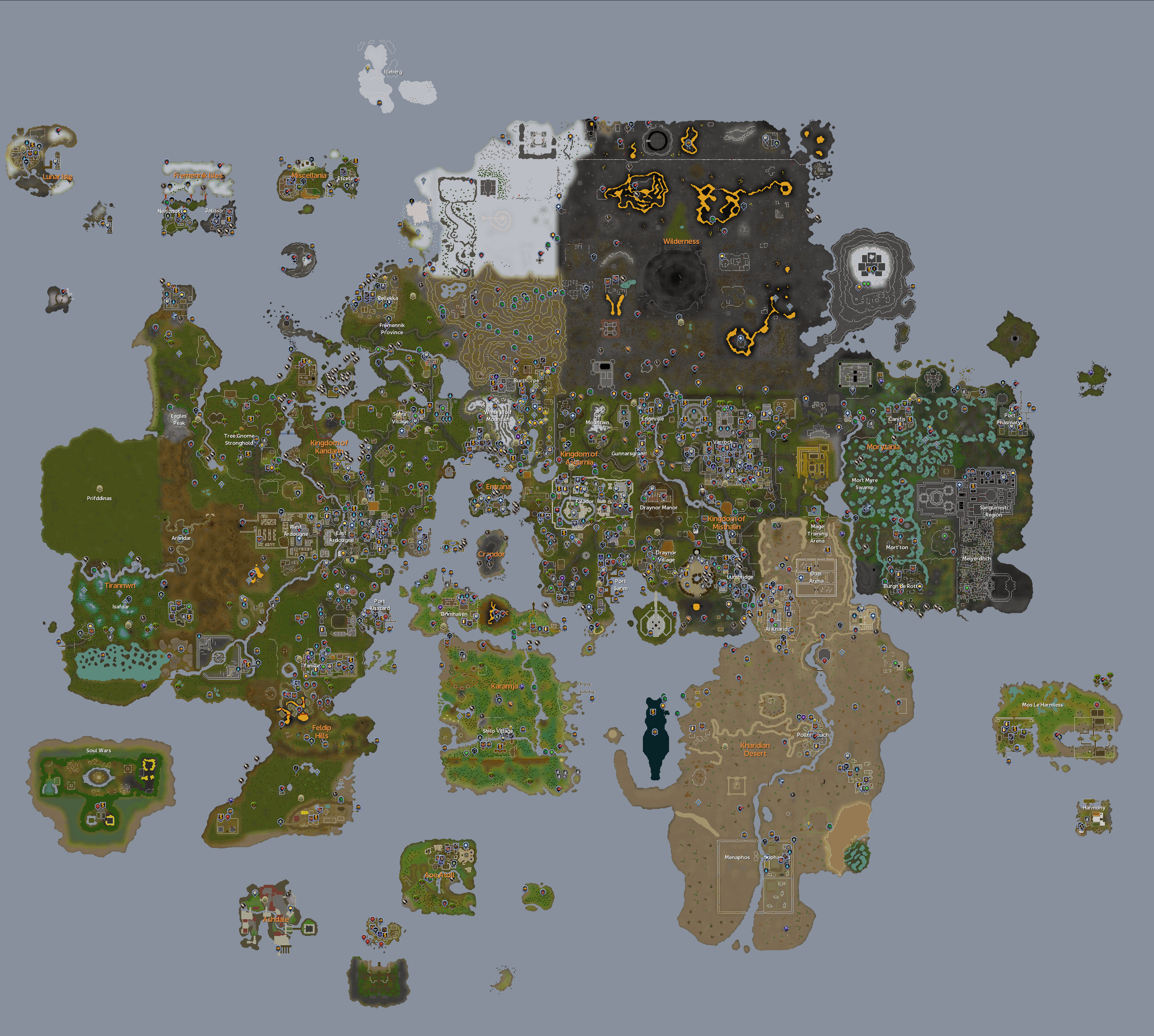 Map:World map - The RuneScape Wiki