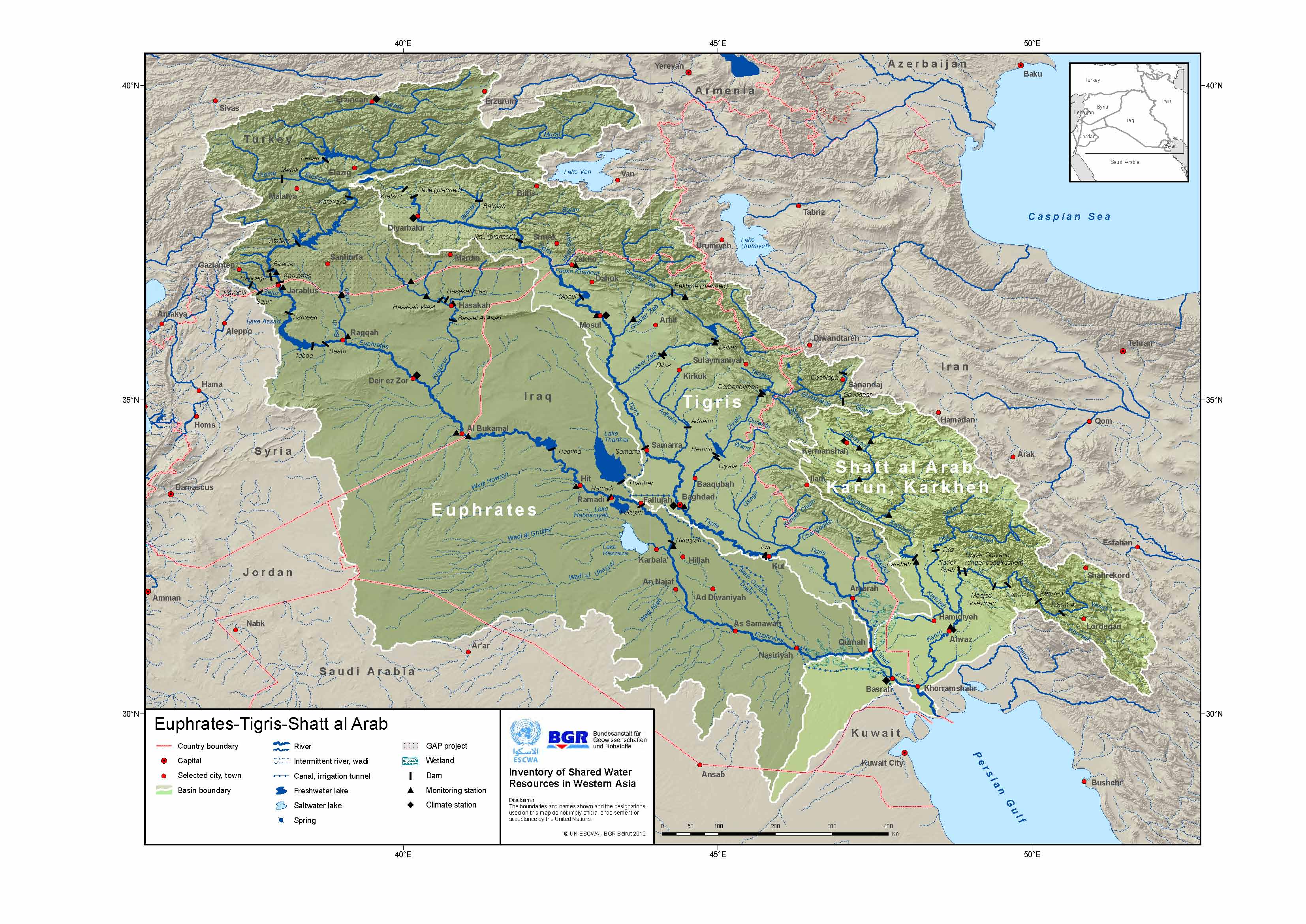 Euphrates River on Map