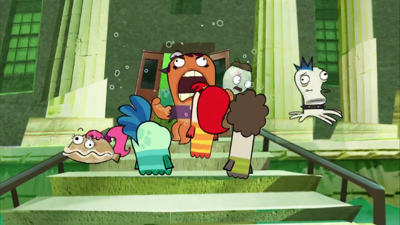 Image - Jocktopus bursts out of school.jpg - Fish Hooks Wiki